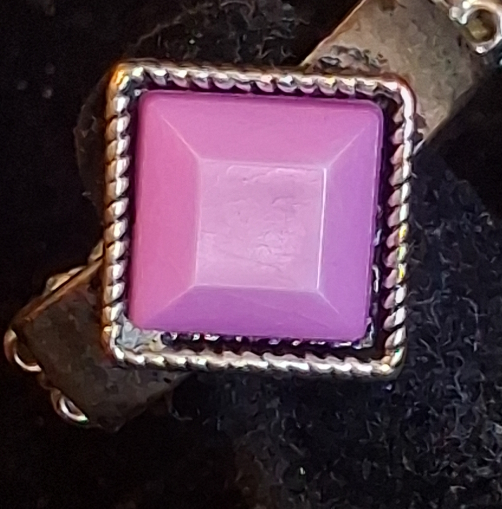 Paparazzi Purple Square Gemstone Ring with Rope-Trim Setting